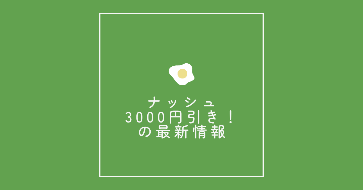 ナッシュ 3000円引き！の最新情報