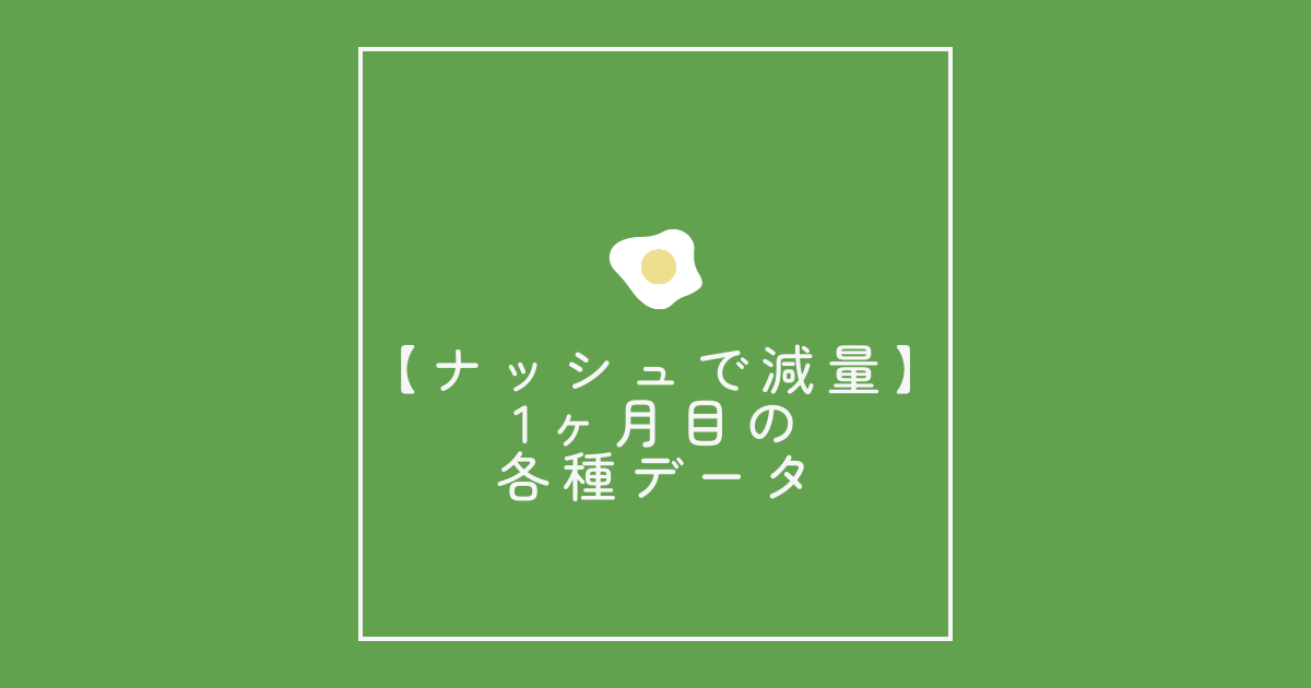 【ナッシュで減量】1ヶ月目の各種データ